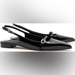 Larroudé Ines Buckled Slingback Flat